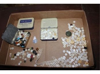Vintage Buttons And Three Sucrets Tins