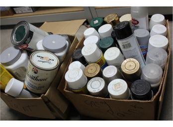 Two Boxes Of Paint - Lots Of Spray Paint