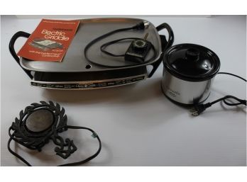 Farberware Electric Griddle, Little Dipper Crock Pot, Electric Plate Warmer