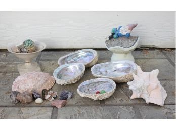 Outdoor Decor - Shells, Gnome, Rocks, Bowl