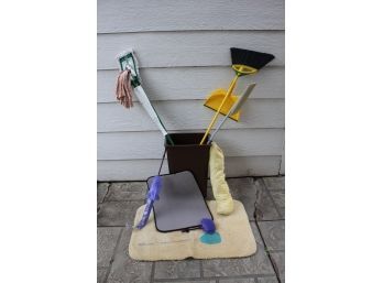 Trash Can - No Lid, Broom, Swifter, Dust Mop, Dusters, Rug