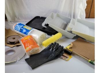 Painting Supplies, Sand Paper, Roller Pans, Rollers, Gloves, Etc