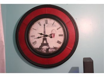 Large Battery Operated Decorative Clock- 37 In Diameter 2in Thick- Glass Is 21 In Diameter