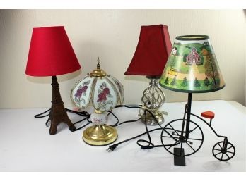 Home Interiors Bike Lamp, Three Table Lamps