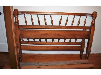 Solid Wood Full Size Bed - Head And Footboard With Side Rails And Slats