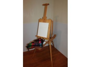 Artist Quality French Easel With Storage Sketchbox, Adjustable Painting Easel With Wooden Pallet