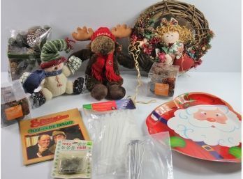 Miscellaneous Christmas Lot- Pinecones, Santa, Reindeer Etc
