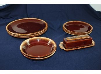 Brown Vintage Hull And McCoy Dishes-hull Covered Butter Dish - See Description