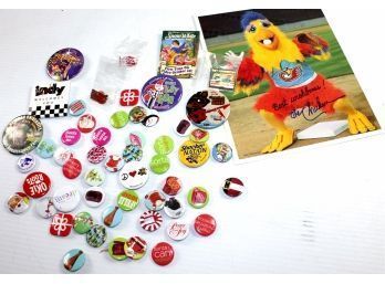 Large Collection Of Pins And San Diego Chicken Poster