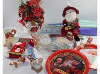 Christmas Lot - Animated Singing Santa-works, Figurine, Disney Orn, #207 Tigger, #126 Aladdin Genie, See Below