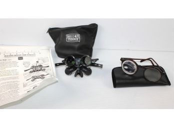 Help For Eyes-Beecher Mirage 7 X 30 Wide Angle Glasses With Extra Magnification On One Side
