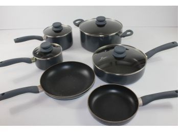 Basic Essentials Cookware Set-four Pieces With Lids And Two Skillets