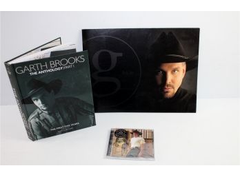 Garth Brooks Lot,unopened CD Titled 'Sevens'-the Anthropology Book, Poster, Nice Booklet-may Be From Concert