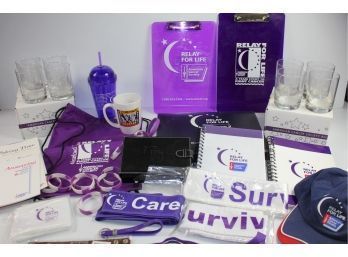 Relay For Life Miscellaneous 8 Glasses, Bands, Clipboards