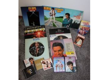 Elvis Lot - Elvis Collection Of 7 DVD's Unopened, Multiple 33 Albums Including 1 Collection, DVD, CD 7& Book