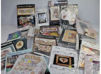 Large Lot Of Cross-stitch Kits Mostly For Child Or Animals