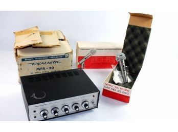 Realistic Amplifier And Microphone-model Mpa-20, Highball # 33-983, Appears To Be In Good Shape