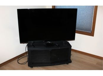 Sharp TV With Remote 50in Works, Stand On Wheels With Two Shelves 34 X 19-modem Not Included