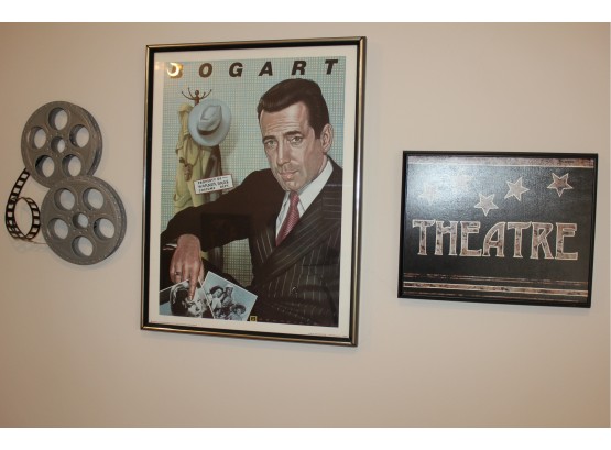 Bogart Poster Framed 19 X 25 And Theater Decor