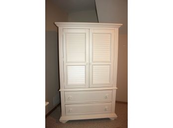 White Wood Armoire-excellent Condition-44 W X 70.5 Tall 22in Deep- Furniture In Basement Bring Help
