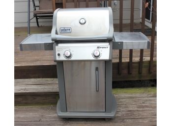 Weber Spirit Gas Grill With Two Fold Down Shelves, Has Thermometer