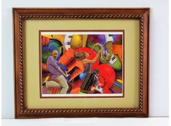 Love That Jazz By Marcus Glenn With Certificate Of Authenticity-Seriolithograph Signed In The Plate 11 X 14