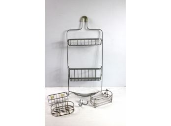 Silver Finish-shower Caddy And Accessories