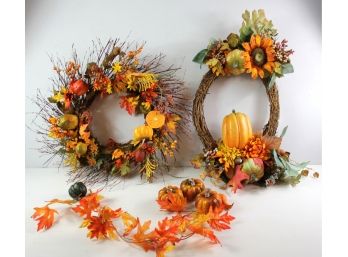 Fall Wreaths, Pumpkins