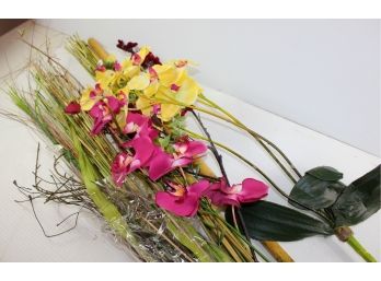 Silk Lot 1-long Canes And Silk Flowers