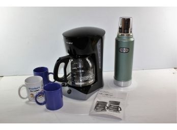 12 Cup Mr Coffee Pot - Like New, Nice Stanley Thermos And 3 Cups