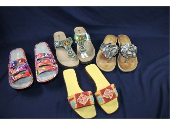 Four Pairs Of Sandals-new White Mountain And New Alegria-size 10