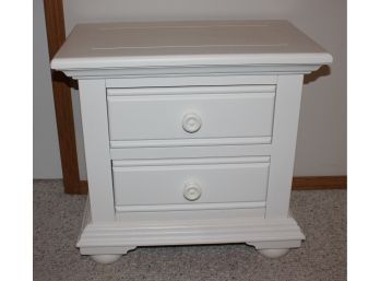 Lot 1 Of 2-white Wood 2 Drawer Nightstand-excellent Condition-27w X 16 D X 25.5 Tall