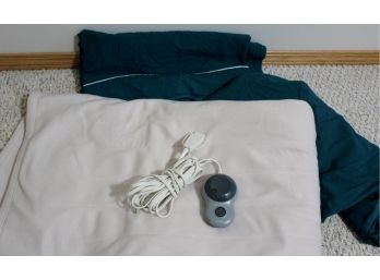 Sunbeam Full Size Electric Blanket-like New Plus Set Of Full Sheets (green In Color)-no Pillow Cases
