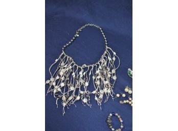 Classic Silver Colored Lot Of Necklaces