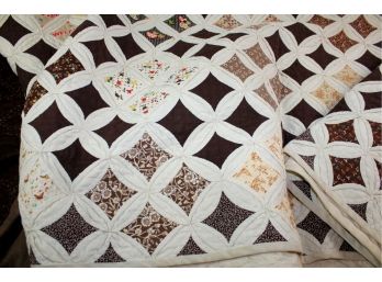 Heavy Hand Sewn Quilt 94 X 188 With Store-bought Dust Ruffle And 2 Pillow Shams To Match