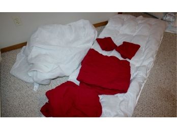 Queen-size Lot-set Of Jersey Sheets, Mattress Pad, Quilted Topper