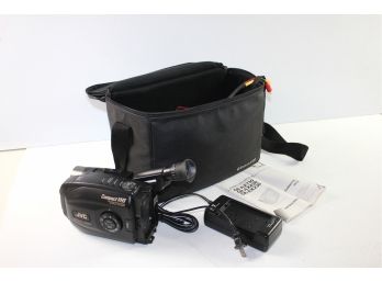 JVC Compact Camcorder In Samsonite Case With Battery, Cords And Instruction Book