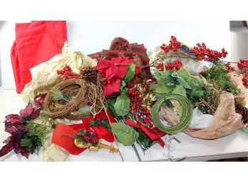 Christmas Ribbons, Greenery, Crafts, Fabric, Etc