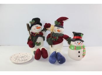 Santa Lot-cookie Jar - 2-21in Weighted Snowman