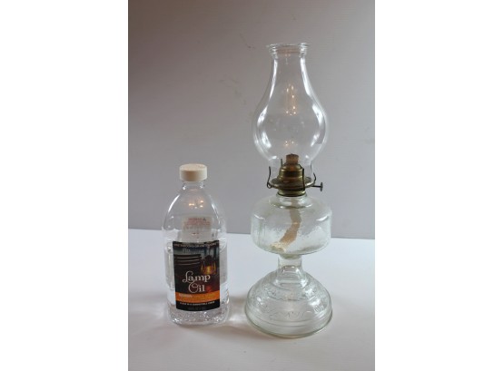 Hurricane Lamp With Oil 6.5 In Deep Base-18.75 In Tall