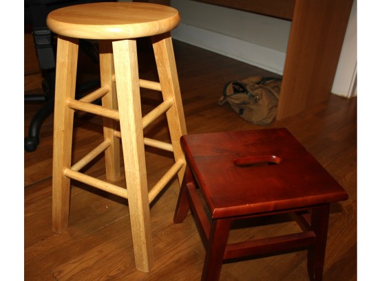 Two Stools-12 In Square Is 12 In Tall And 24 In Tall Round Stool