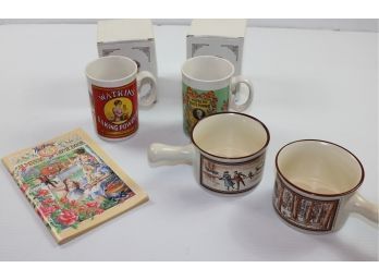 Watkins Collectibles-two Coffee Cups, Two Soup Bowls And An Almanac