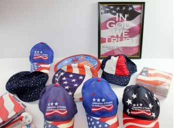 Patriotic Lot-flag On Pole, Hats Paper Products