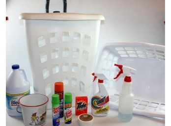 Nice Laundry Tote & Laundry Basket With A Few Supplies