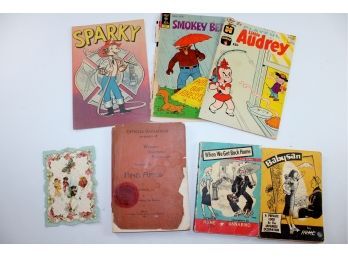 Vintage Paper Items, 3 Comic Books-Sparky, Smokey Bear, Little Audrey-card, See Description