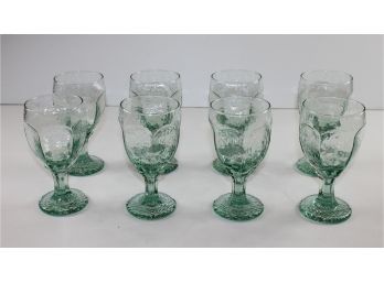Libbey Glass Chivalry Green Goblets-8