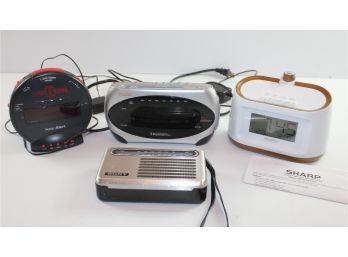 Sony Battery Operated Radio, Emerson Radio Alarm Clock, Sharp Projecting Dual Alarm Clock,