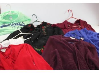 Women's Open Front Sweaters -2 Are Christmas, Mostly Large Plus 1-XL St Louis Sweatshirt Like New