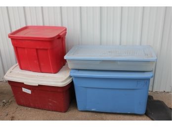 4 Large Totes-one With Trays-all Rubbermaid