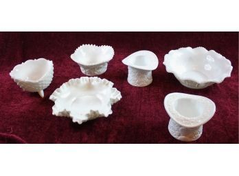 Milk Glass # 4-bowls, Candy Dishes, 2 Top Hat Shaped Bowls